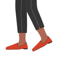 femelle jambes portant branché des chaussures rouge coloré vecteur