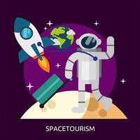 Spacetourism Illustration conceptuelle Design vecteur