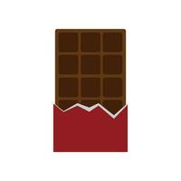 barre de chocolat d'emballage déchiré, design plat de couleur vecteur