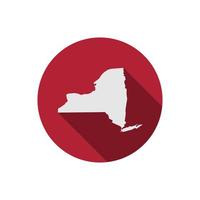 carte du cercle de l'état de new york avec ombre portée vecteur