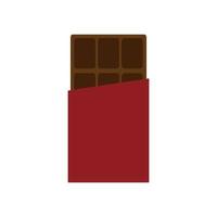 barre de chocolat d'emballage déchiré, icône de couleur de conception plate vecteur