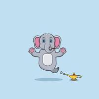 animaux mignons et drôles avec éléphant. caractère de génie. parfait pour la conception de mascottes, de logos, d'icônes et de personnages. vecteur