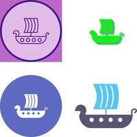 conception d'icône de bateau viking vecteur