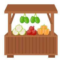 concepts de stand de légumes vecteur