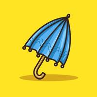 parapluie unique pour la pluie dans l'illustration colorée d'art de ligne de dessin animé vecteur