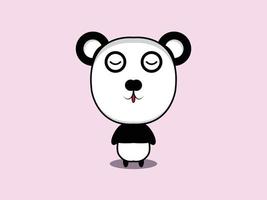 illustration d'icône de dessin animé mignon panda vecteur d'impression