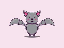 illustration d'icône de dessin animé chauve-souris animal mignon vecteur d'impression