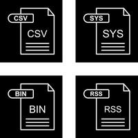 csv et sys icône vecteur