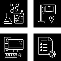 signe planche et chimie icône vecteur