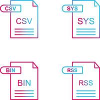 csv et sys icône vecteur