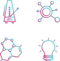 métronome et molécule icône vecteur