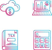 nuage l'informatique et bar graphique icône vecteur