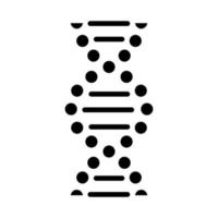 icône de glyphe en spirale d'adn. points connectés, lignes. désoxyribonucléique, hélice d'acide nucléique. chromosome. biologie moléculaire. code génétique. symbole de silhouette. espace négatif. illustration vectorielle isolée vecteur