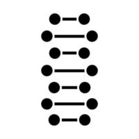 icône de glyphe de chaînes en spirale d'adn. points connectés, lignes. désoxyribonucléique, hélice d'acide nucléique. chromosome. biologie moléculaire. code génétique. symbole de silhouette. espace négatif. illustration vectorielle isolée vecteur