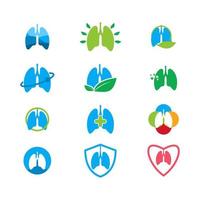 illustration vectorielle du lot de logo de poumon. parfait à utiliser pour une entreprise médicale vecteur
