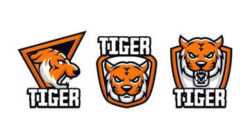 modèle de conception de logo d'insigne de tigre vecteur