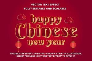effet de texte vectoriel du nouvel an chinois modifiable