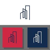 modèle de conception de logo minimaliste de bâtiment immobilier vecteur
