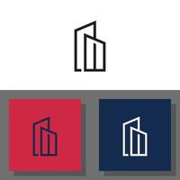 modèle de conception de logo minimaliste de bâtiment immobilier vecteur