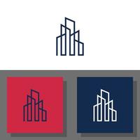 modèle de conception de logo minimaliste de bâtiment immobilier vecteur