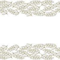 bordure décorative d'épillets à contour marron, cadre en forme de deux bandes horizontales de grain vecteur