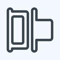 icône horizontale distribuer à gauche - style de ligne, illustration simple, trait modifiable vecteur