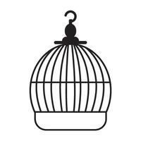 oiseau cage icône vecteur