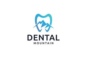 dentaire les dents Montagne pente bleu affaires logo vecteur