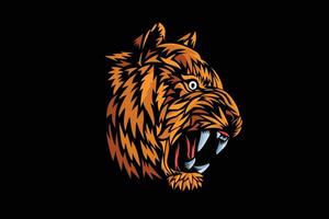 logo tête de tigre vecteur