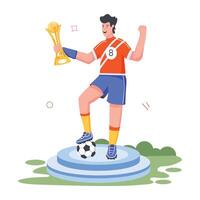 Football joueurs plat des illustrations vecteur