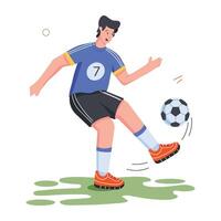 Football joueurs plat des illustrations vecteur