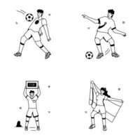 Football sport plat des illustrations vecteur