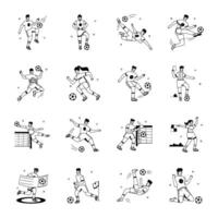 football joueurs plat des illustrations vecteur