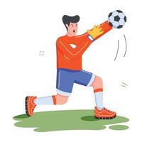 Football les athlètes plat des illustrations vecteur