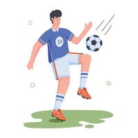 Football joueurs plat des illustrations vecteur