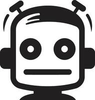 numérique un compagnon minuscule noir bot pour ai bavarder mini ai copain mignonne petit robot logo icône vecteur