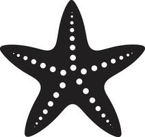 lisse fond marin marque étoile de mer iconique glyphe étoile de mer essence noir symbole vecteur