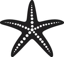 élégant côtier élégance noir emblème élégant étoile de mer essence étoile de mer icône conception vecteur