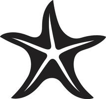 bord de mer splendeur étoile de mer icône conception aquatique sérénité noir étoile de mer symbole vecteur