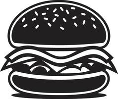 Burger essence noir logo savoureux mystère Burger icône vecteur