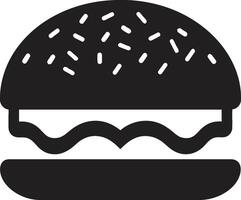 savoureux essence noir Burger délicieux délice monochrome Burger emblème vecteur