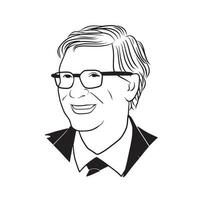 Bill gates vector illustration art