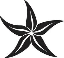 étoilé symbole noir emblème fond marin bijou étoile de mer iconique marque vecteur