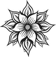 lisse fleur graphique noir logo éthéré fleur icône monochrome symbole vecteur