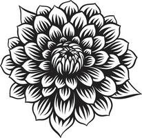 élégant floral impression logo art monochromatique fleur symbole élégant icône vecteur