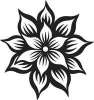 élégant fleur silhouette symbole minimaliste floral essence monochrome logo vecteur