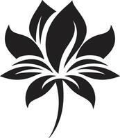 minimaliste fleur détail emblématique marque élégant floral impression noir symbole vecteur
