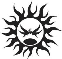 éclipsé tollé en colère Soleil solaire colère noir ic Soleil vecteur