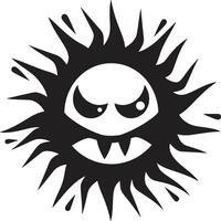 fureur éclipse en colère Soleil emblème éclipse de fureur noir soleils colère vecteur