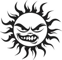 solaire colère en colère soleils ic éclipsé fureur foncé Soleil vecteur